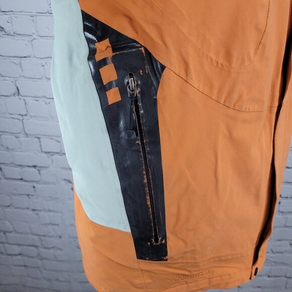Columbia Orange Omni Tech Titanium Interchange Waterproof Full Zip Jacket Medium - Picture 6 of 16